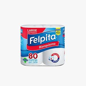 Papel Higiénico Felpita blanquísimo 4 rollos - 80m